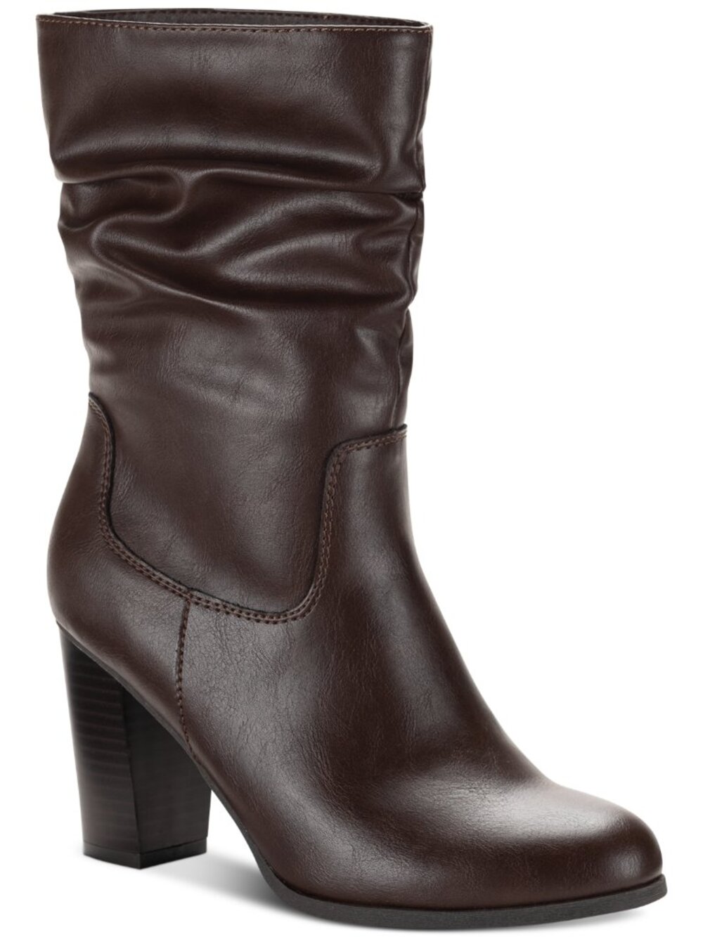 Style & Co. Womens Saraa Slouch Faux Leather Block Heel Mid-Calf Boots size 9